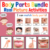 Body Parts Vocabulary Bundle | Flashcards| Task cards| Mat