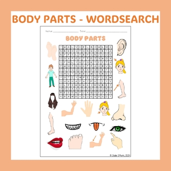 Preview of Body Parts Wordsearch