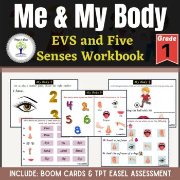 Preview of Body Parts and Five Senses Worksheets for First Grade
