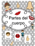 Body Parts in Spanish, large Flash Cards, interactive acti