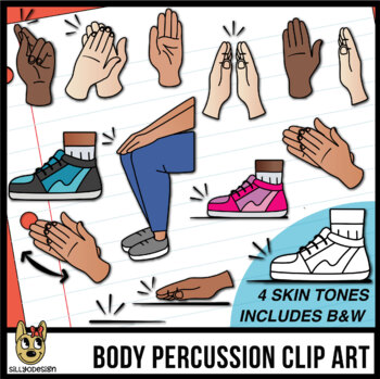 Preview of Body Percussion Clip Art - Diverse Skin Tones