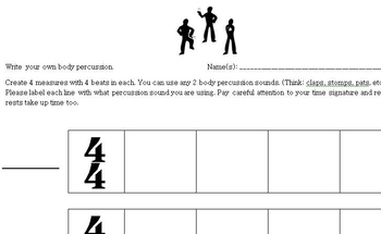 Preview of Body Percussion Composition Template