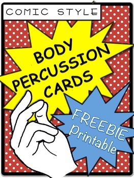 Preview of Body Percussion Card Freebie Printable