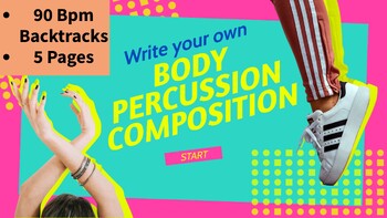 Preview of Body Percussion Interactive Composition Board- 5 Pages/Back Tracks- 90 BPM