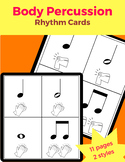Body Percussion Rhythm Cards.  Beginner Piano/Music Resource