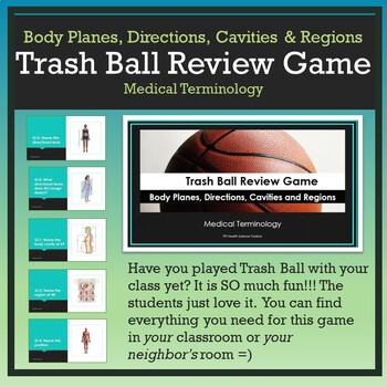 Preview of Body Planes, Directions, Cavities & Regions Trash Ball Review Game