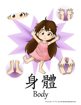 Preview of Body Pre-K/K Pack (English with Traditional Chinese)