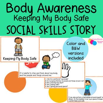 Preview of Body Safety and Body Awareness Social Skills Story and Visuals