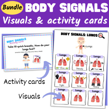 Preview of Body Signals Visuals & Activity Cards Bundle - Interoception Activities
