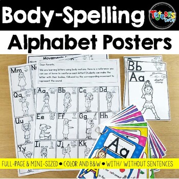 Preview of Body-Spelling Alphabet Posters: Kinesthetic Learning