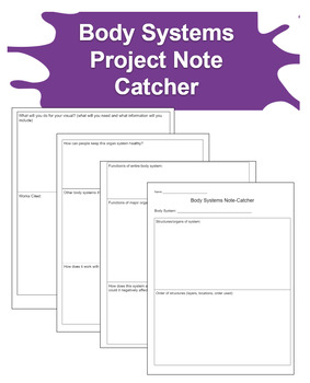 Preview of Body System Project Note-Catcher