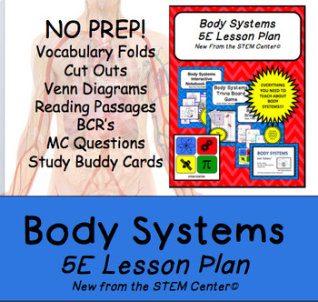 Preview of Body Systems 5 E Lesson Plan