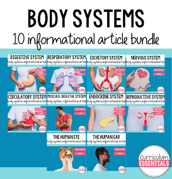 Preview of 10 Body Systems Informational Article Bundle