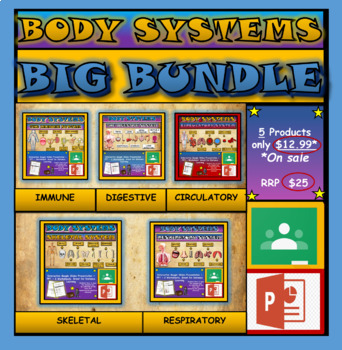 Preview of Body Systems Bundle: Google Slides Presentations + PPT's + Worksheets