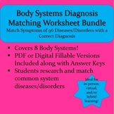 Body Systems Diagnosis Matching Worksheet Bundle (Distance