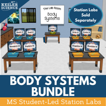 Preview of Body Systems - Differentiated Science Station Labs Bundle