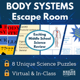 Body Systems Escape Room - 6th 7th 8th Grade Science Revie