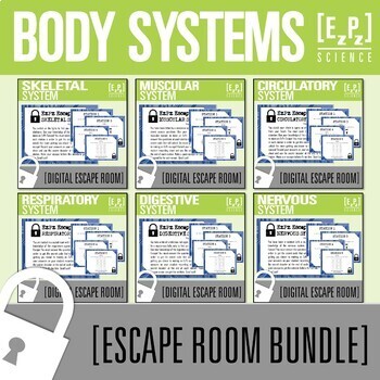 Preview of Body Systems Escape Room Activity Bundle | Science Review Game