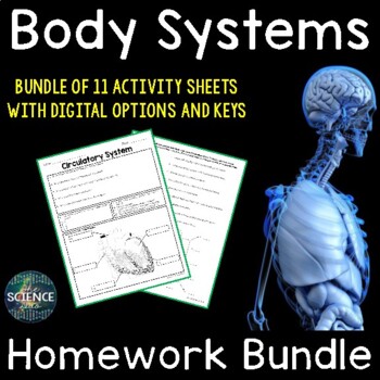 Preview of Body Systems Homework Bundle