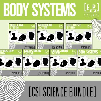 Preview of Body Systems Review Activity Bundle | CSI Science Mystery Game