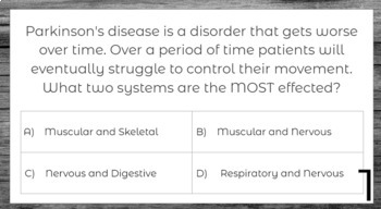 Preview of Body Systems Scenario Task Cards