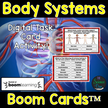 Preview of Body Systems Task Cards - Distance Learning Compatible Digital Boom Cards™