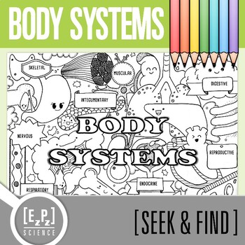 Preview of Body Systems Vocabulary Search Activity | Seek and Find Science Doodle