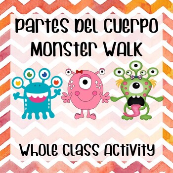 Preview of Body parts "Partes del cuerpo" Spanish activity monsters gallery walk