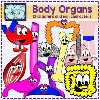 Preview of Body Organs clipart {characters and non-characters} SCIENCE CLIP ART