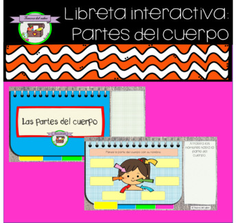 Preview of Body parts in Spanish- Digital Notebook in Power Point Digital Notebook