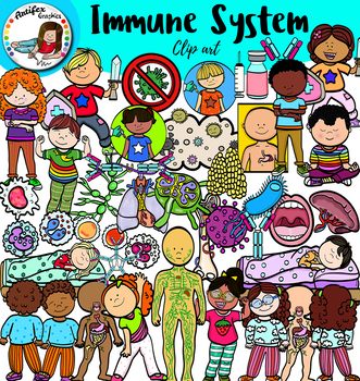 Preview of Body systems clip art- Immune System- 101 items!