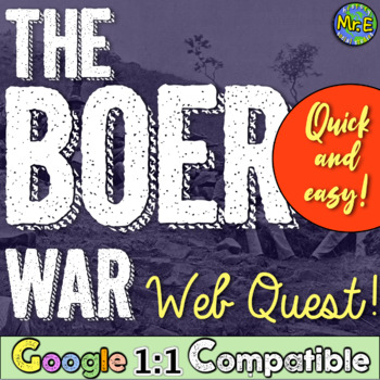 Preview of Boer War Web Quest | Boer War in South Africa Web Quest Activity
