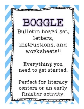 Preview of Boggle (Blue and Green Chevron)