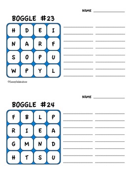 Boggle Worksheet 1st Grade