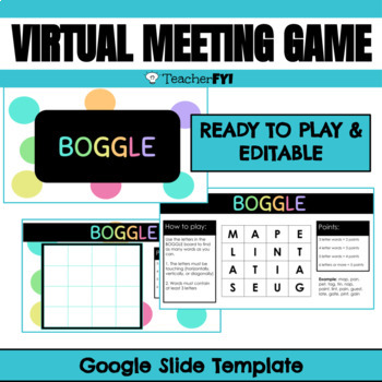 Preview of Boggle Board Template - Virtual Meeting Game