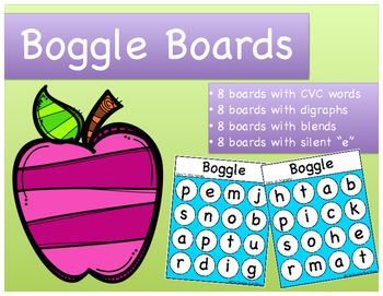 Word Work: Boggle Boards (CVC words, digraphs, blends, and silent "e")