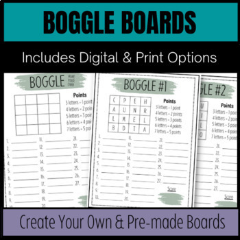 Preview of Boggle Boards / Middle School Word Work