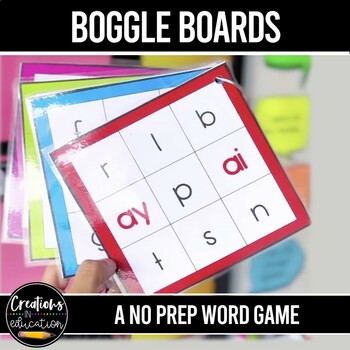 Preview of Printable Boggle Worksheet No Prep Literacy Center Game