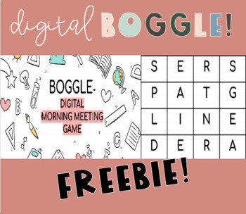 Preview of Boggle - Distance Learning Morning Meeting Game