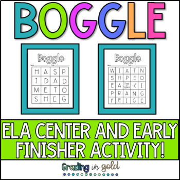 Preview of Boggle - ELA Centers - Early Finisher & May Do Activity