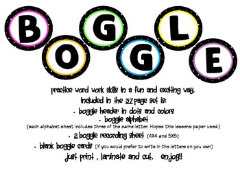 Preview of Boggle Freebie