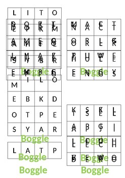 Preview of Boggle Game Task Cards Fast Finishers