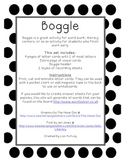 Boggle Letter Cards with Recording Sheets (Black & White P