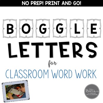 Preview of Boggle Board Letters for Classroom Word Work