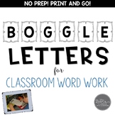 Boggle Board Letters for Classroom Word Work