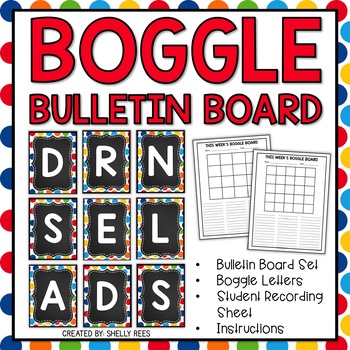 Preview of Boggle Boards and Boggle Letters for Bulletin Board - Polka Dot