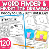 Boggle Printable & Finish the Picture Drawing Activity Ear