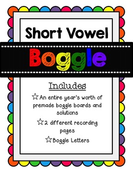 Preview of Boggle {Short Vowel Word Work}