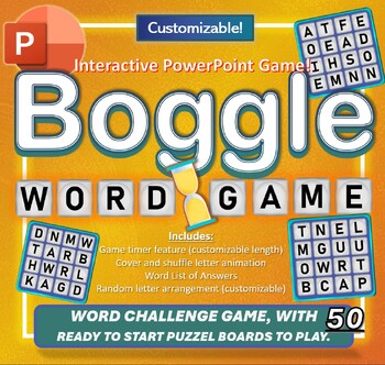 Preview of Boggle - Virtual Letter Spelling Word Game with Answers (PowerPoint)