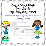 Boggle Word Work - 1st Grade High Frequency/Dolch Words
